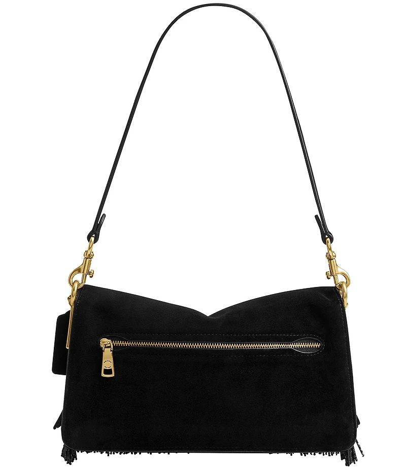 COACH Crystal Beaded Fringe Suede Tabby 26 Shoulder Bag