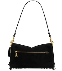 COACH Crystal Beaded Fringe Suede Tabby 26 Shoulder Bag