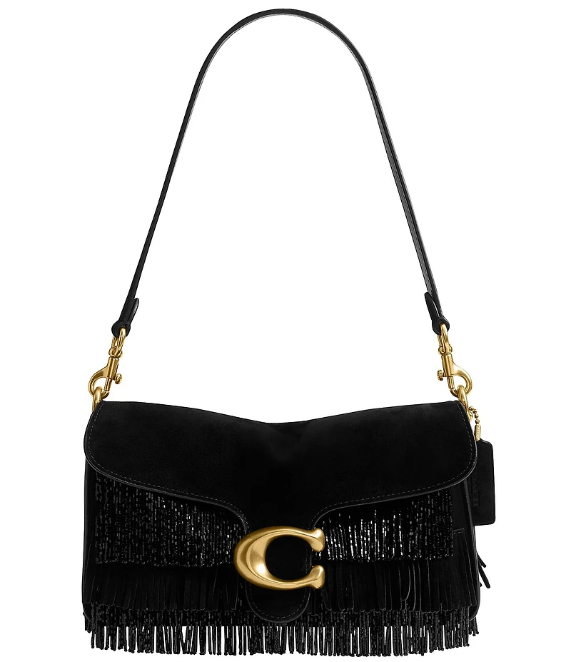 COACH Tabby 26 Beaded Fringe Suede Shoulder Bag
