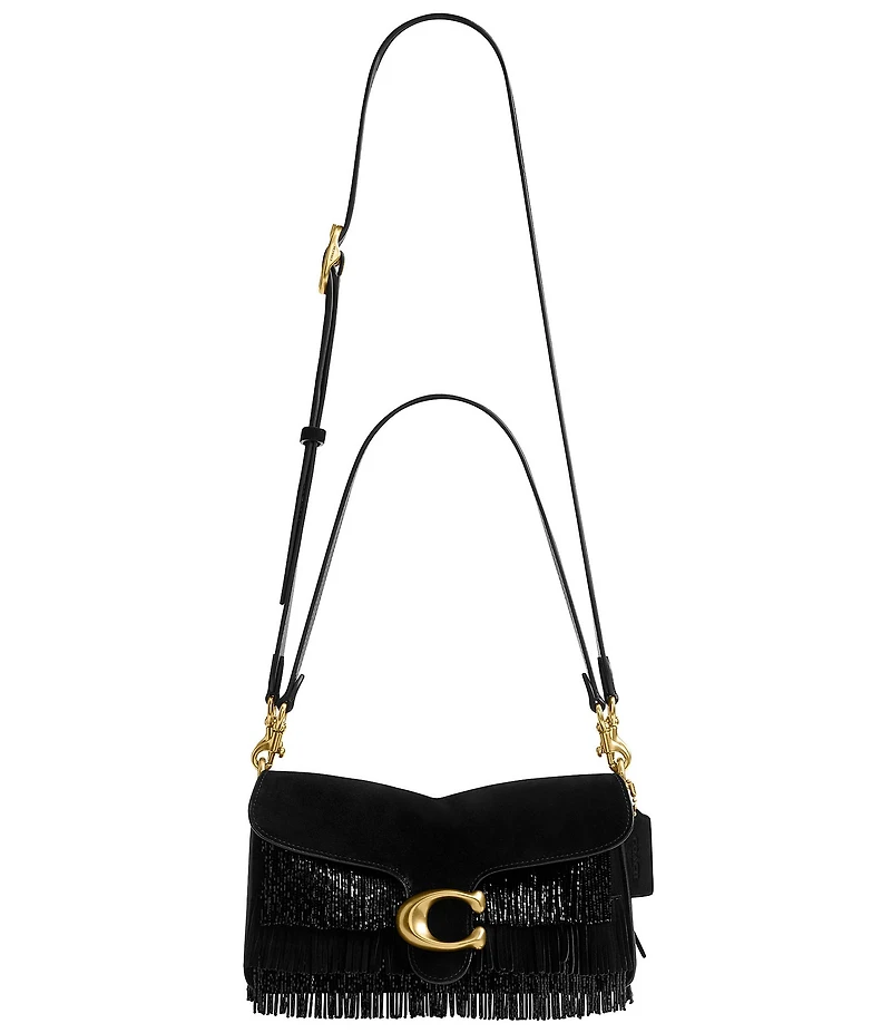 COACH Tabby 26 Beaded Fringe Suede Shoulder Bag