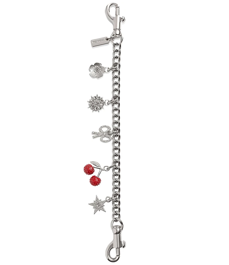 COACH Crystal Cherry Rhinestone Motif Chain Bag Charm