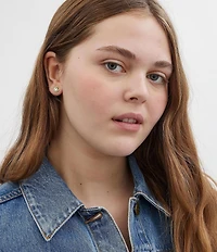 COACH Convertible Halo Round Stone Stud Earrings