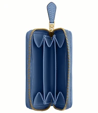 COACH Crystal Denim Essential Small Zip Around Card Case