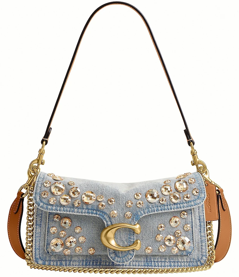 COACH Crystal Denim Tabby Shoulder Bag 26