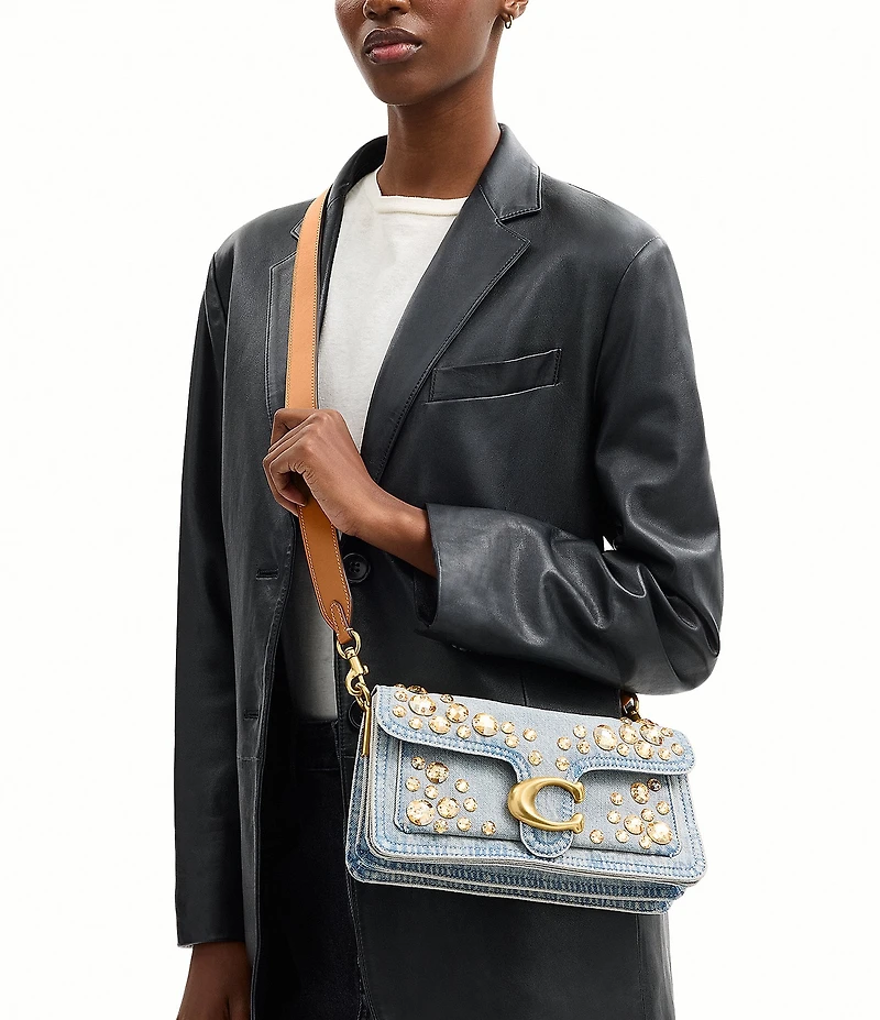 COACH Crystal Denim Tabby Shoulder Bag 26
