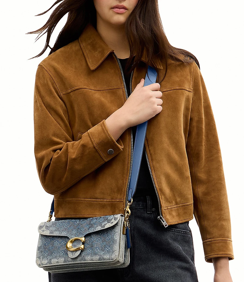 COACH Crystal Signature Denim Tabby 26 Shoulder Bag