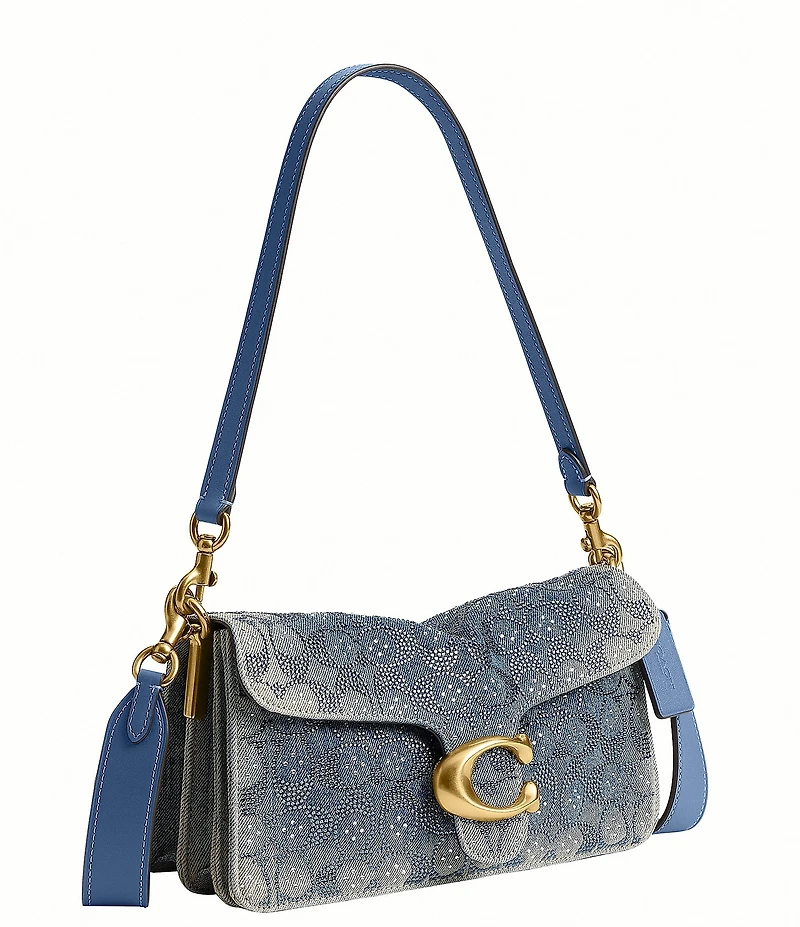 COACH Crystal Signature Denim Tabby 26 Shoulder Bag