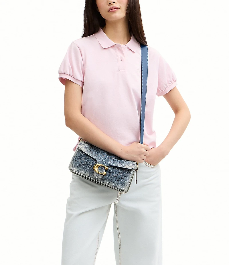 COACH Crystal Signature Denim Tabby 26 Shoulder Bag