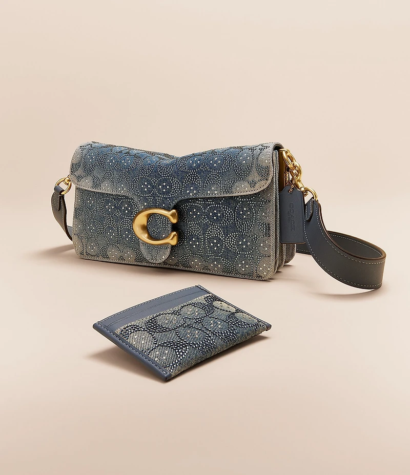 COACH Crystal Signature Denim Tabby 26 Shoulder Bag