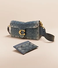COACH Crystal Signature Denim Tabby 26 Shoulder Bag