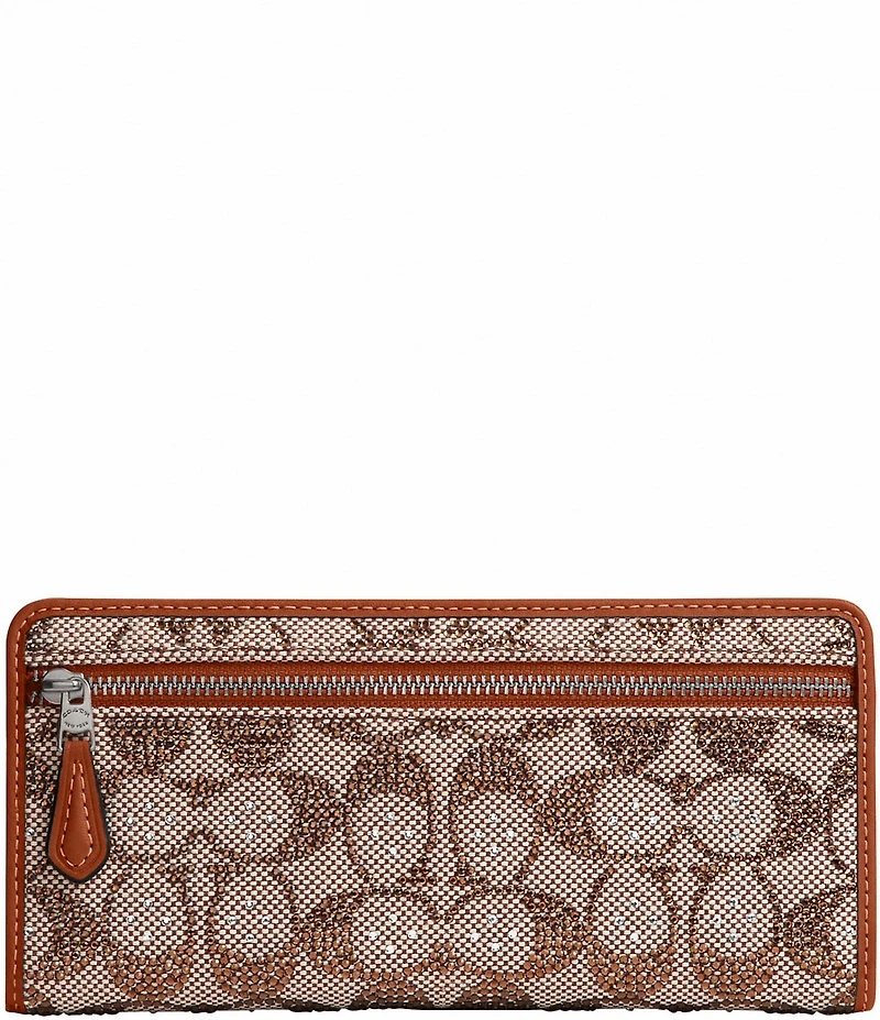 COACH Crystal Signature Jacquard Essential Slim Wallet