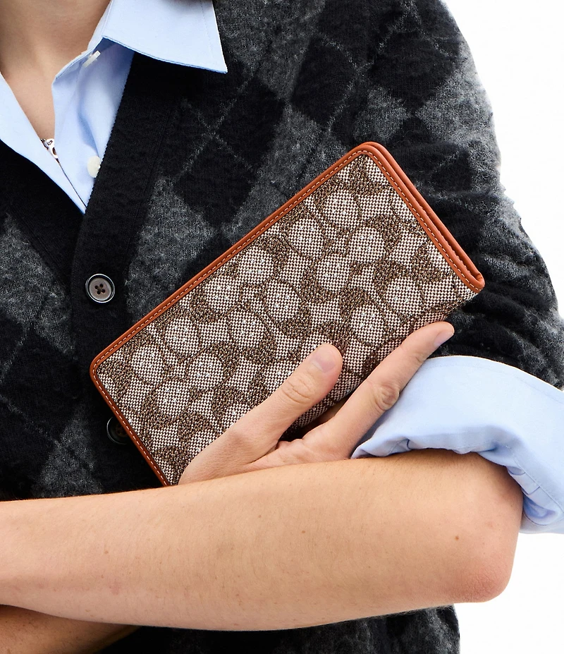 COACH Crystal Signature Jacquard Essential Slim Wallet