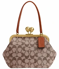 COACH Crystal Signature Jacquard Kisslock 16 Frame Bag