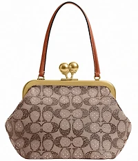 COACH Crystal Signature Jacquard Kisslock 16 Frame Bag