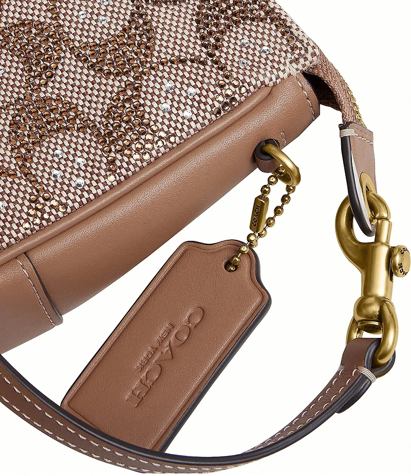COACH Crystal Signature Jacquard Plaza Shoulder Bag