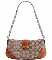 COACH Crystal Signature Jacquard Soho 25 Contrast Trim Shoulder Bag