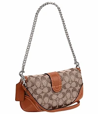 COACH Crystal Signature Jacquard Soho 25 Contrast Trim Shoulder Bag
