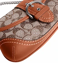 COACH Crystal Signature Jacquard Soho 25 Contrast Trim Shoulder Bag