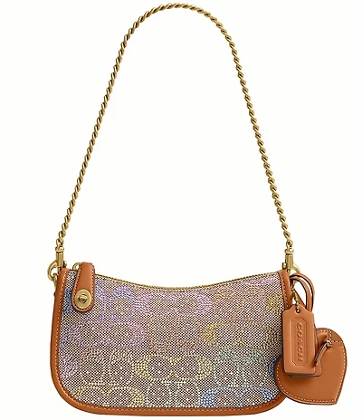 COACH Crystal Signature Jacquard Swinger Shoulder Bag 20