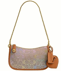 COACH Crystal Signature Jacquard Swinger Shoulder Bag 20