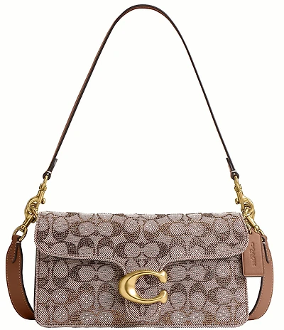 COACH Tabby 26 Crystal Signature Jacquard Shoulder Bag