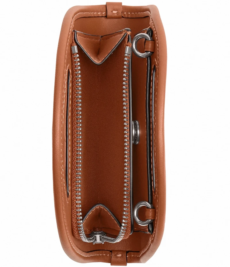 COACH Crystal Signature Jacquard Top Handle Contrast Trim Crossbody Card Case