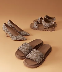 COACH Daisy Crystal Signature Jacquard High Heel Pumps