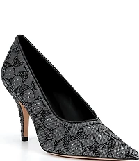 COACH Daisy Crystal Signature Jacquard High Heel Pumps