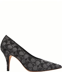 COACH Daisy Crystal Signature Jacquard High Heel Pumps