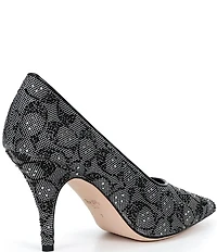 COACH Daisy Crystal Signature Jacquard High Heel Pumps