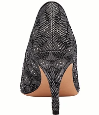 COACH Daisy Crystal Signature Jacquard High Heel Pumps