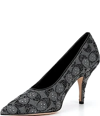 COACH Daisy Crystal Signature Jacquard High Heel Pumps