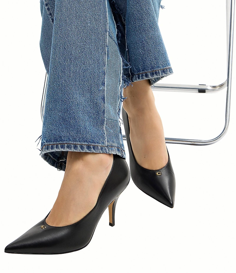 COACH Daisy Leather High Heel Pumps