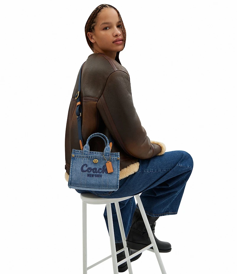 COACH Mini Cargo 20 Denim Tote Bag