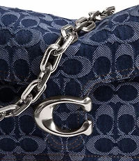 COACH Tabby Denim Logo Chain Shoulder Bag