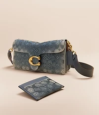 COACH Denim Crystal Signature Essential Card Case