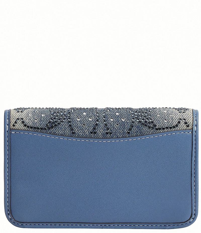 COACH Denim Crystal Signature Essential Slim Card Case