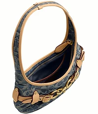 COACH Denim Signature Belted Ergo Small Shoulder Bag