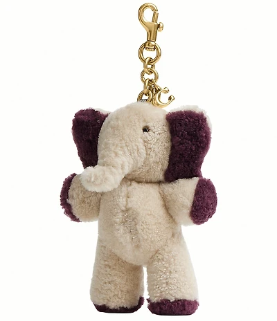 COACH Ellie Elephant Plushie Bag Charm in Shearling