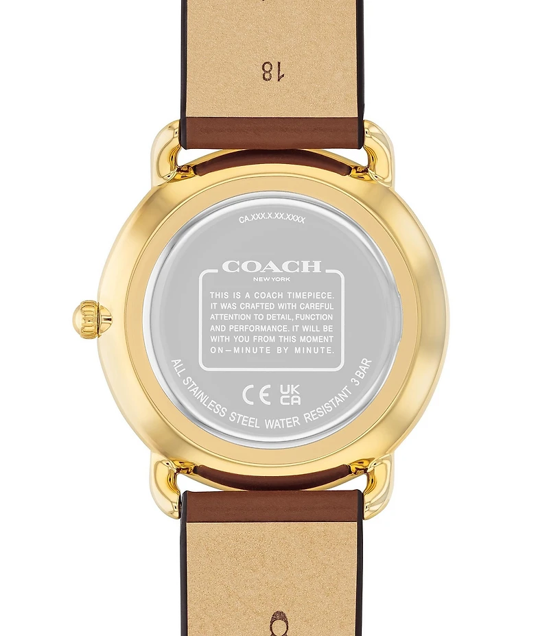 COACH Elliot Leather Strap Quartz Analog Women's Watch