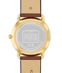 COACH Elliot Leather Strap Quartz Analog Women's Watch