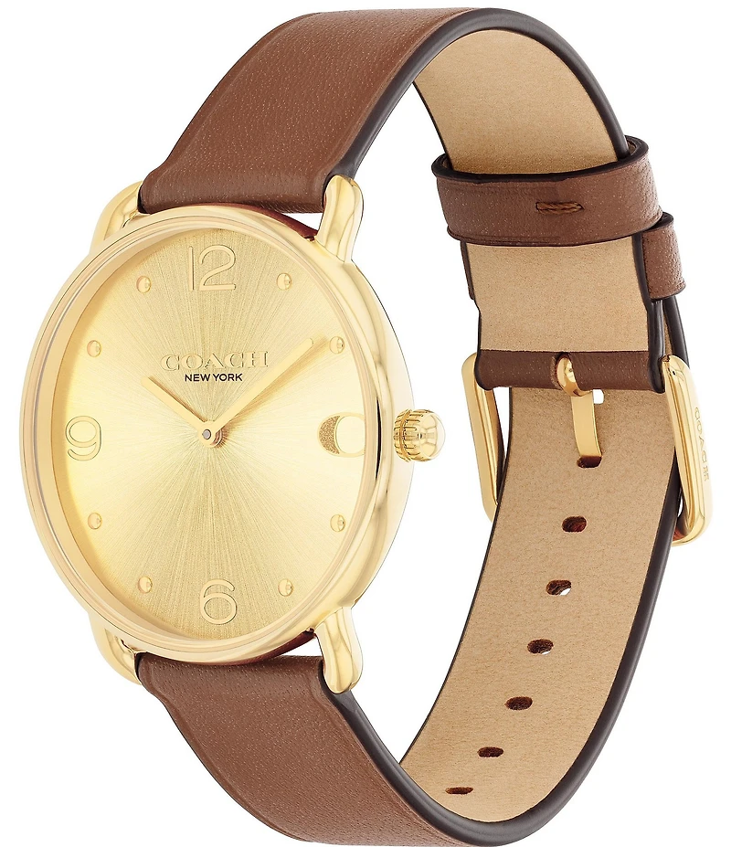 COACH Elliot Leather Strap Quartz Analog Women's Watch