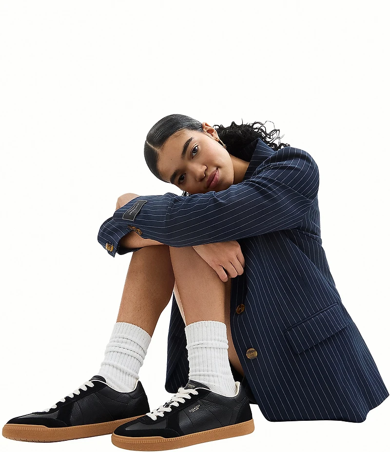 COACH Women's Ellis Leather and Suede Lace Up Sneakers