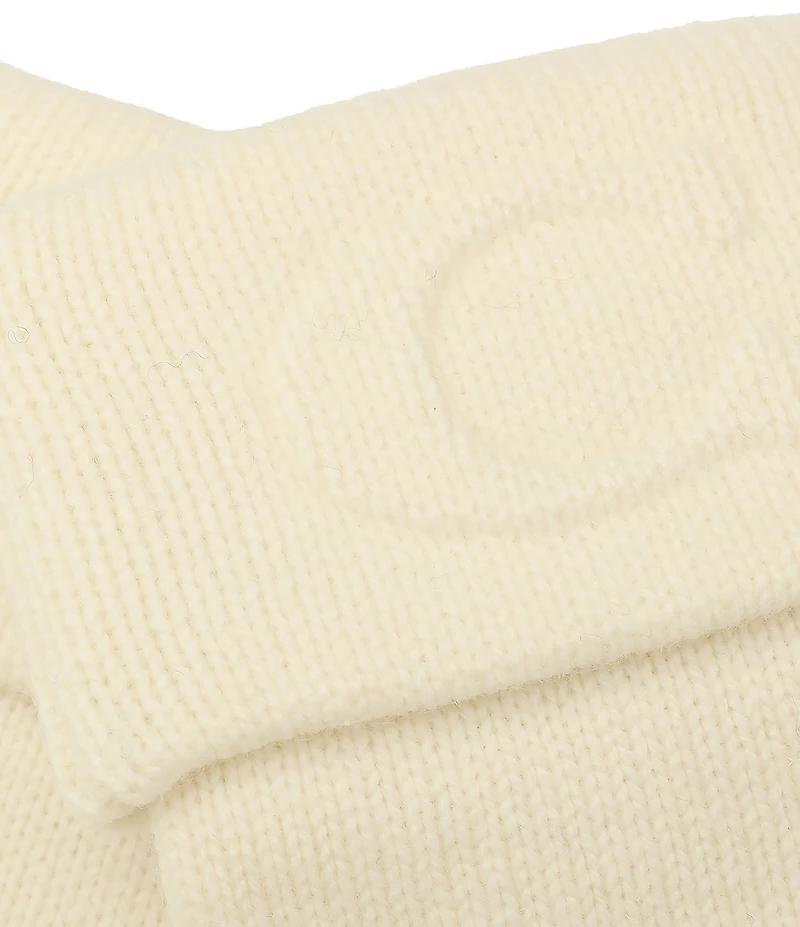 COACH Embossed C Traditional Five Finger Knit Gloves