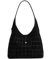 COACH Embossed Croc Suede Brooklyn 28 Hobo Tote Bag
