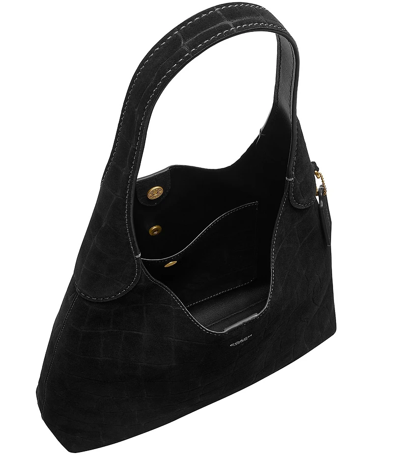 COACH Embossed Croc Suede Brooklyn 28 Hobo Tote Bag
