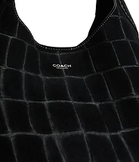 COACH Embossed Croc Suede Brooklyn 28 Hobo Tote Bag