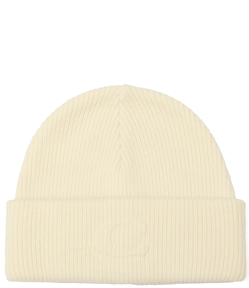 COACH C Embossed Ribbed Knit Beanie