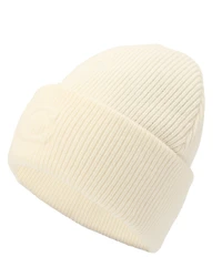 COACH C Embossed Ribbed Knit Beanie