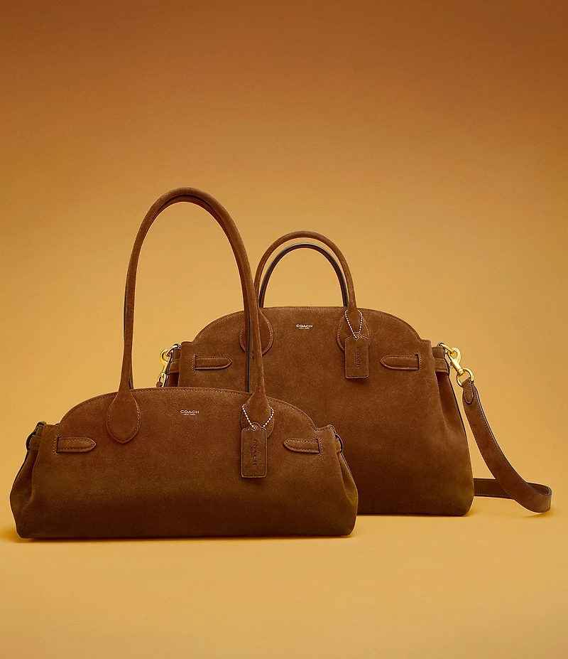 COACH Empire 34 Carryall Suede Shoulder Bag